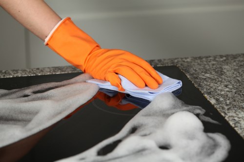 Accessible Lampton Carpet Cleaners website on a screen with support features