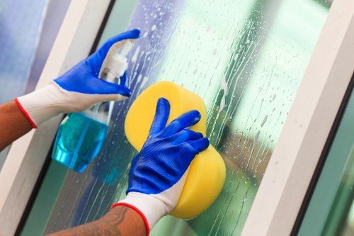 Professional carpet cleaning equipment in use on flooring