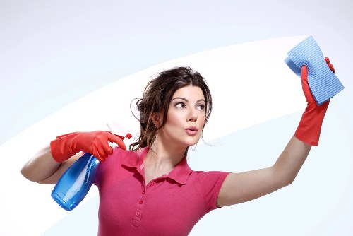 Protective equipment and cleaning supplies used during carpet cleaning